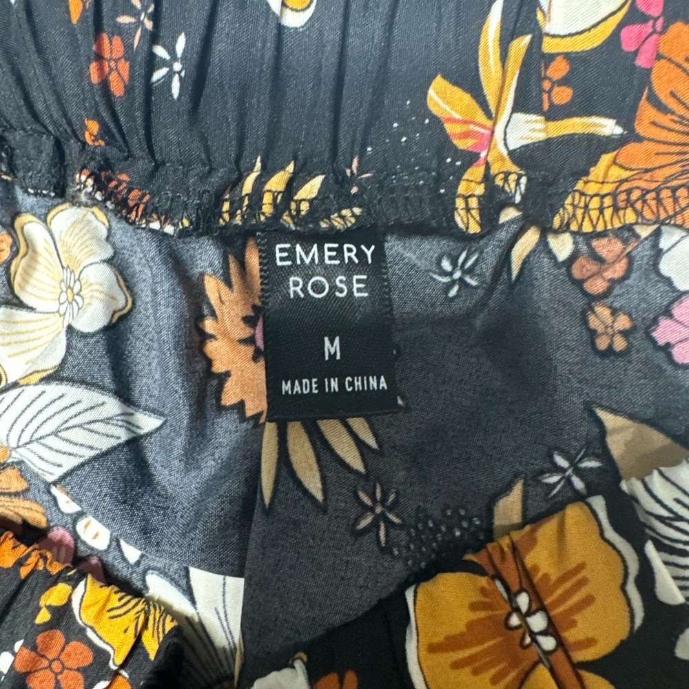 Emory Rose Bohemian‎ Chic Floral A-Line Skirt - Black, Brown, and Cream - Picture 2 of 6